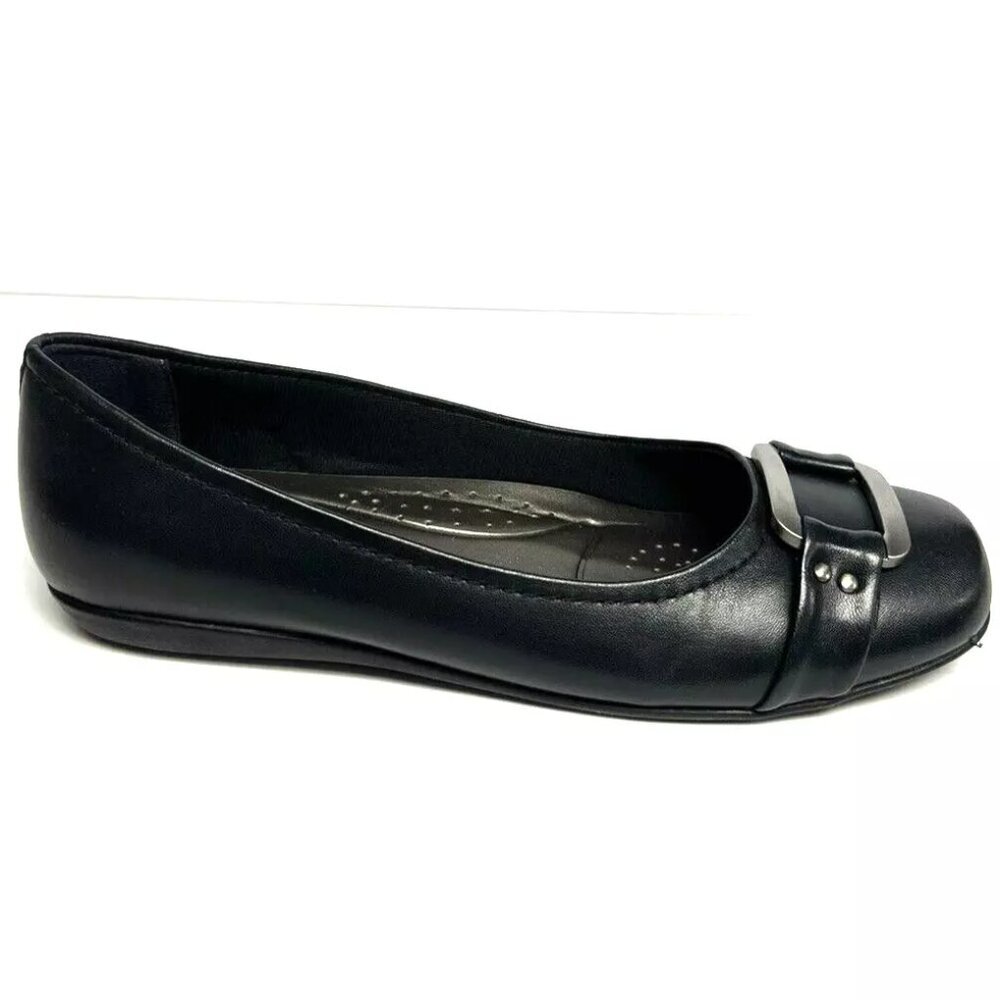 Trotters Sizzle Loafer Black Leather Womens 6.5 M